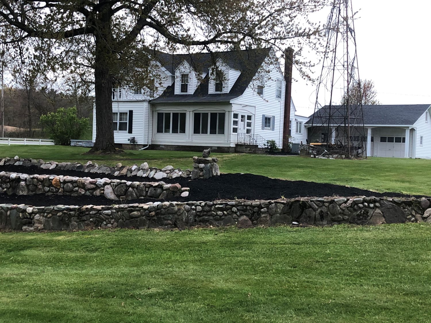 White two-story farmhouse, Norah Hagen Farm.