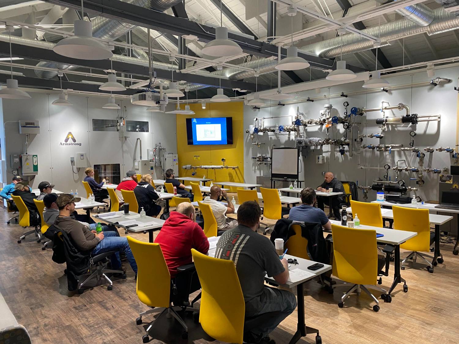 students in a mechanical classroom